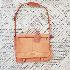 Claire Chase Leather Laptop Bag Vintage Messenger Travel Briefcase Mens Luggage